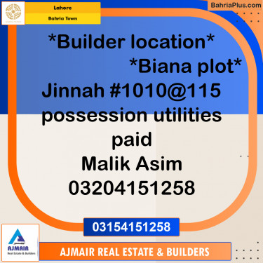 Residential Plot for Sale in Bahria Town, Lahore - (BP-303307)