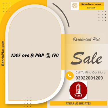 10 Marla Residential Plot for Sale in Overseas B -  Bahria Town, Lahore - (BP-303334)