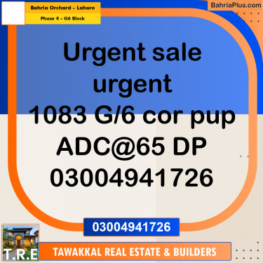 18 Marla Residential Plot for Sale in Phase 4 - G6 Block -  Bahria Orchard, Lahore - (BP-303336)