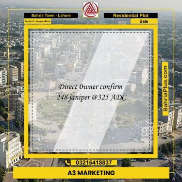 1 Kanal Residential Plot for Sale in Sector C - Janiper Block -  Bahria Town, Lahore - (BP-303400)