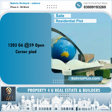 10 Marla Residential Plot for Sale in Phase 4 - G6 Block -  Bahria Orchard, Lahore - (BP-303510)