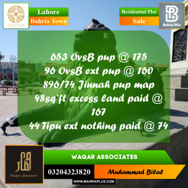 10 Marla Residential Plot for Sale in Bahria Town, Lahore - (BP-303570)