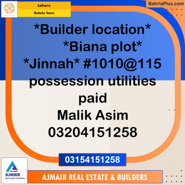 Residential Plot for Sale in Bahria Town, Lahore - (BP-303579)