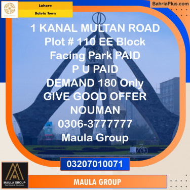 Residential Plot for Sale in Bahria Town, Lahore - (BP-303648)