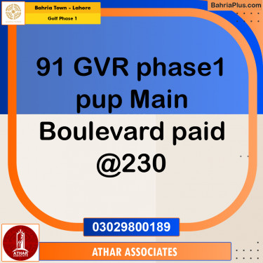 20 Marla Residential Plot for Sale in Golf Phase 1 -  Bahria Town, Lahore - (BP-303713)