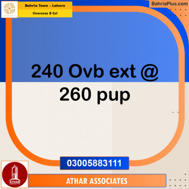1 Kanal Residential Plot for Sale in Overseas B Ext -  Bahria Town, Lahore - (BP-303762)