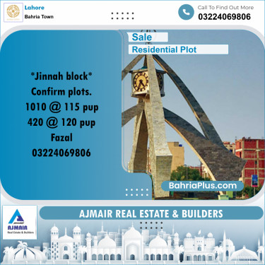 Residential Plot for Sale in Bahria Town, Lahore - (BP-303828)