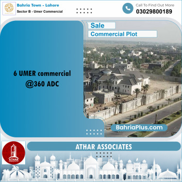 8 Marla Commercial Plot for Sale in Sector B - Umer Commercial -  Bahria Town, Lahore - (BP-303893)