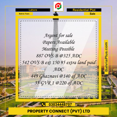 Residential Plot for Sale in Bahria Town, Lahore - (BP-303917)