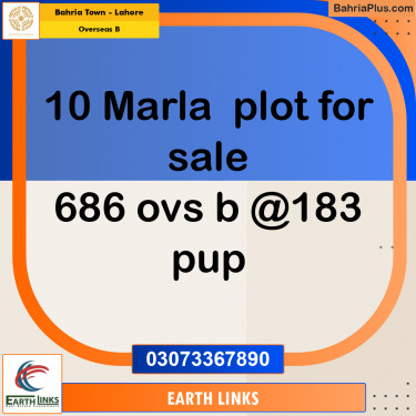 10 Marla Residential Plot for Sale in Overseas B -  Bahria Town, Lahore - (BP-303924)