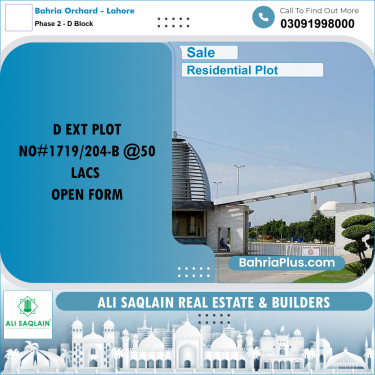 10 Marla Residential Plot for Sale in Phase 2 - D Block -  Bahria Orchard, Lahore - (BP-303968)