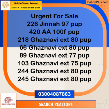 5 Marla Residential Plot for Sale in Sector F - Ghaznavi Ext. Block -  Bahria Town, Lahore - (BP-303999)