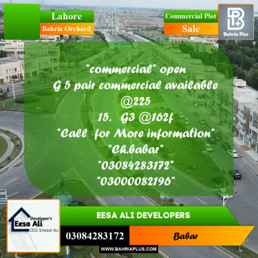 Commercial Plot for Sale in Bahria Orchard, Lahore - (BP-304065)