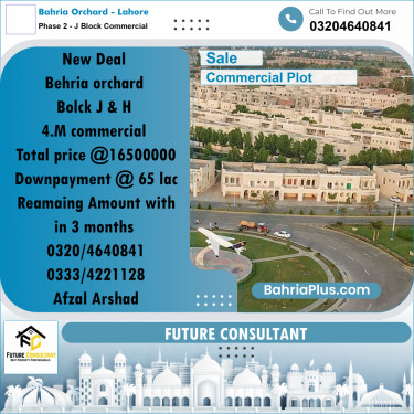 4 Marla Commercial Plot for Sale in Phase 2 - J Block Commercial -  Bahria Orchard, Lahore - (BP-304140)
