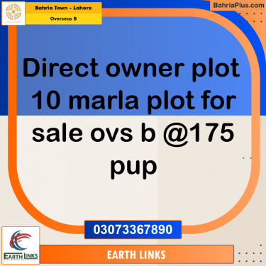 10 Marla Residential Plot for Sale in Overseas B -  Bahria Town, Lahore - (BP-304150)