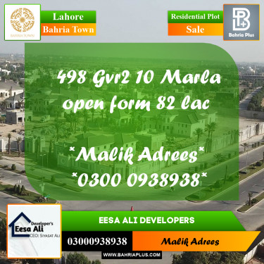 Residential Plot for Sale in Bahria Town, Lahore - (BP-304221)
