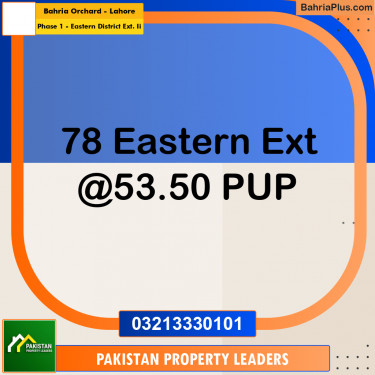 5 Marla Residential Plot for Sale in Phase 1 - Eastern District Ext. II -  Bahria Orchard, Lahore - (BP-304248)