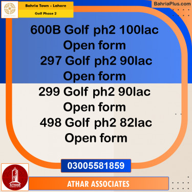 10 Marla Residential Plot for Sale in Golf Phase 2 -  Bahria Town, Lahore - (BP-304356)
