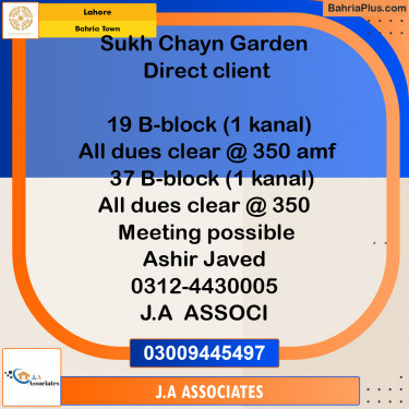 1 Kanal Residential Plot for Sale in Bahria Town, Lahore - (BP-304449)