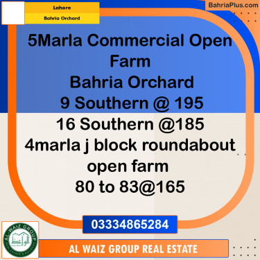 4 Marla Commercial Plot for Sale in Bahria Orchard, Lahore - (BP-304537)