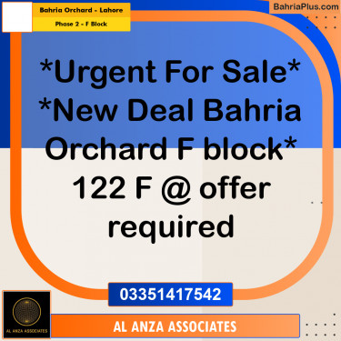 5 Marla Residential Plot for Sale in Phase 2 - F Block -  Bahria Orchard, Lahore - (BP-304543)