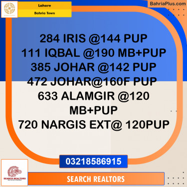 Residential Plot for Sale in Bahria Town, Lahore - (BP-304589)