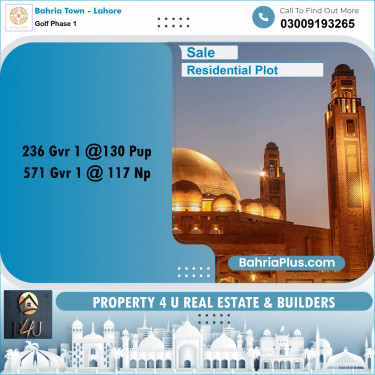 10 Marla Residential Plot for Sale in Golf Phase 1 -  Bahria Town, Lahore - (BP-304822)