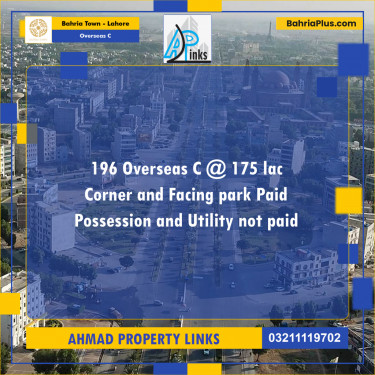 10 Marla Residential Plot for Sale in Overseas C -  Bahria Town, Lahore - (BP-304834)