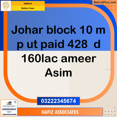 Residential Plot for Sale in Bahria Town, Lahore - (BP-304857)