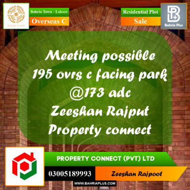 Residential Plot for Sale in Overseas C -  Bahria Town, Lahore - (BP-304875)