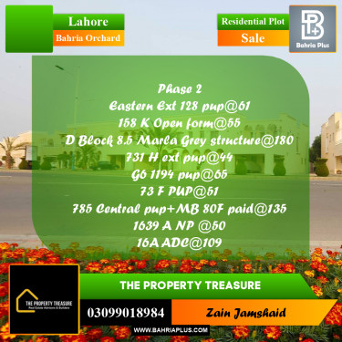 Residential Plot for Sale in Bahria Orchard, Lahore - (BP-304882)