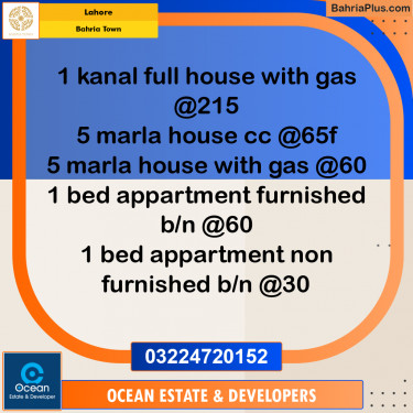 Residential House for Rent in Bahria Town, Lahore - (BP-305011)