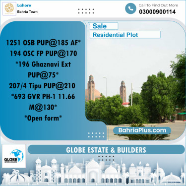 Residential Plot for Sale in Bahria Town, Lahore - (BP-305104)