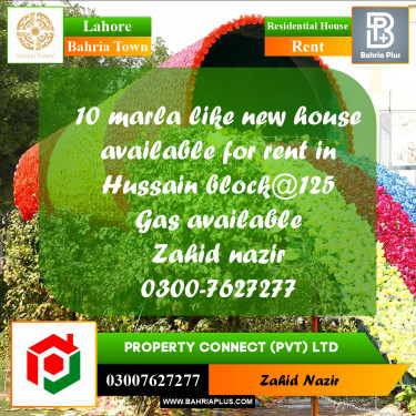 Residential House for Rent in Bahria Town, Lahore - (BP-305202)