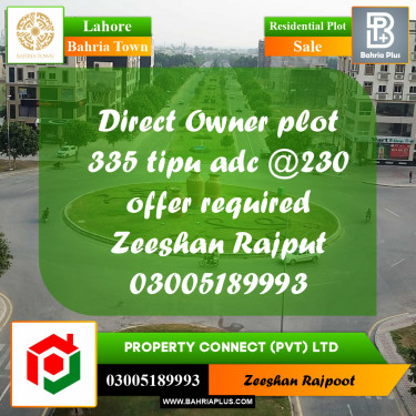 Residential Plot for Sale in Bahria Town, Lahore - (BP-305211)