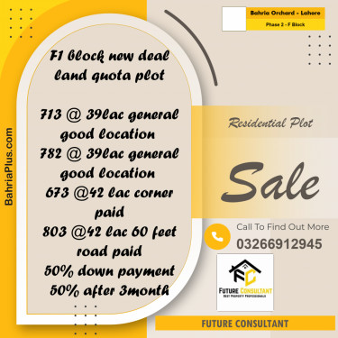 5 Marla Residential Plot for Sale in Phase 2 - F Block -  Bahria Orchard, Lahore - (BP-305279)