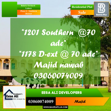 Residential Plot for Sale in Phase 1 - Southern District -  Bahria Orchard, Lahore - (BP-305289)