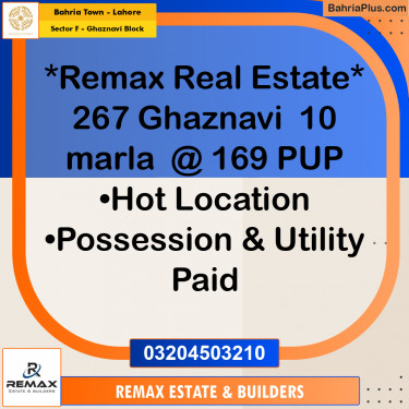 10 Marla Residential Plot for Sale in Sector F - Ghaznavi Block -  Bahria Town, Lahore - (BP-305297)