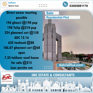 Residential Plot for Sale in Bahria Town, Lahore - (BP-305307)