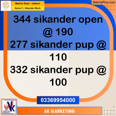 1 Kanal Residential Plot for Sale in Sector F - Sikander Block -  Bahria Town, Lahore - (BP-305346)