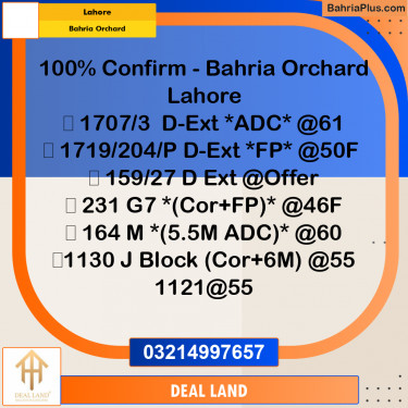 Residential Plot for Sale in Bahria Orchard, Lahore - (BP-305504)