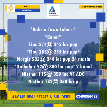 Residential Plot for Sale in Bahria Town, Lahore - (BP-305518)