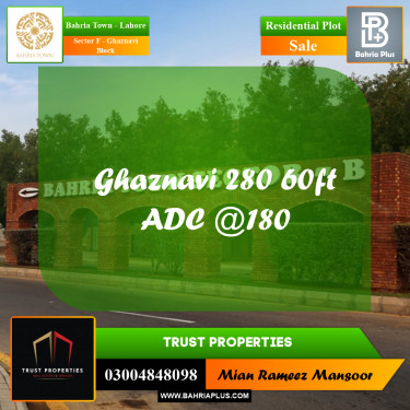 10 Marla Residential Plot for Sale in Sector F - Ghaznavi Block -  Bahria Town, Lahore - (BP-305540)