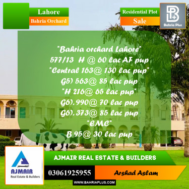 Residential Plot for Sale in Bahria Orchard, Lahore - (BP-305552)