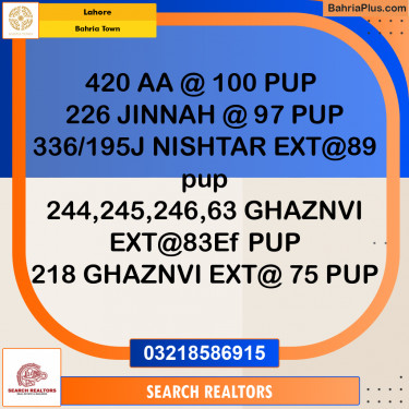 Residential Plot for Sale in Bahria Town, Lahore - (BP-305567)