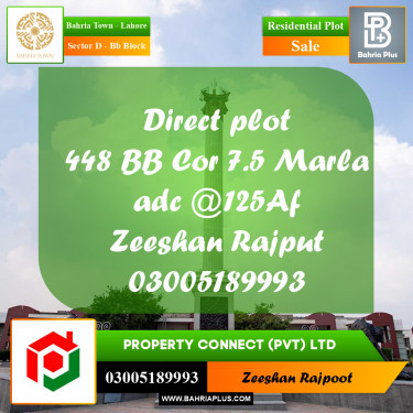 Residential Plot for Sale in Sector D - BB Block -  Bahria Town, Lahore - (BP-305653)