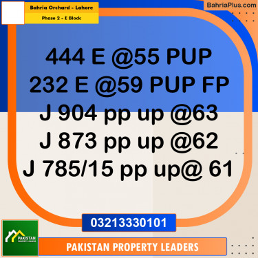 5 Marla Residential Plot for Sale in Phase 2 - E Block -  Bahria Orchard, Lahore - (BP-305728)