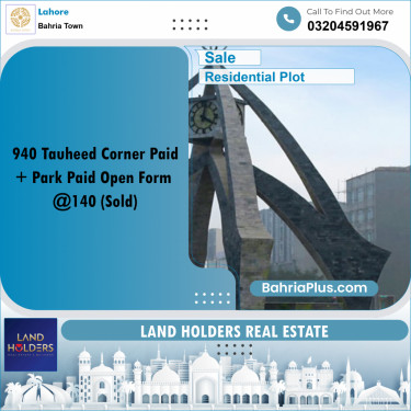 Residential Plot for Sale in Bahria Town, Lahore - (BP-305731)