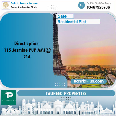 10 Marla Residential Plot for Sale in Sector C - Jasmine Block -  Bahria Town, Lahore - (BP-305739)