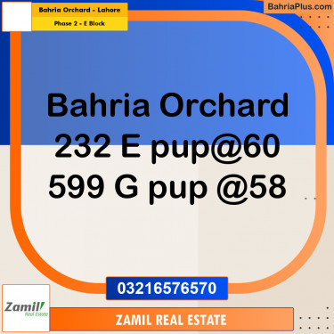 5 Marla Residential Plot for Sale in Phase 2 - E Block -  Bahria Orchard, Lahore - (BP-305787)